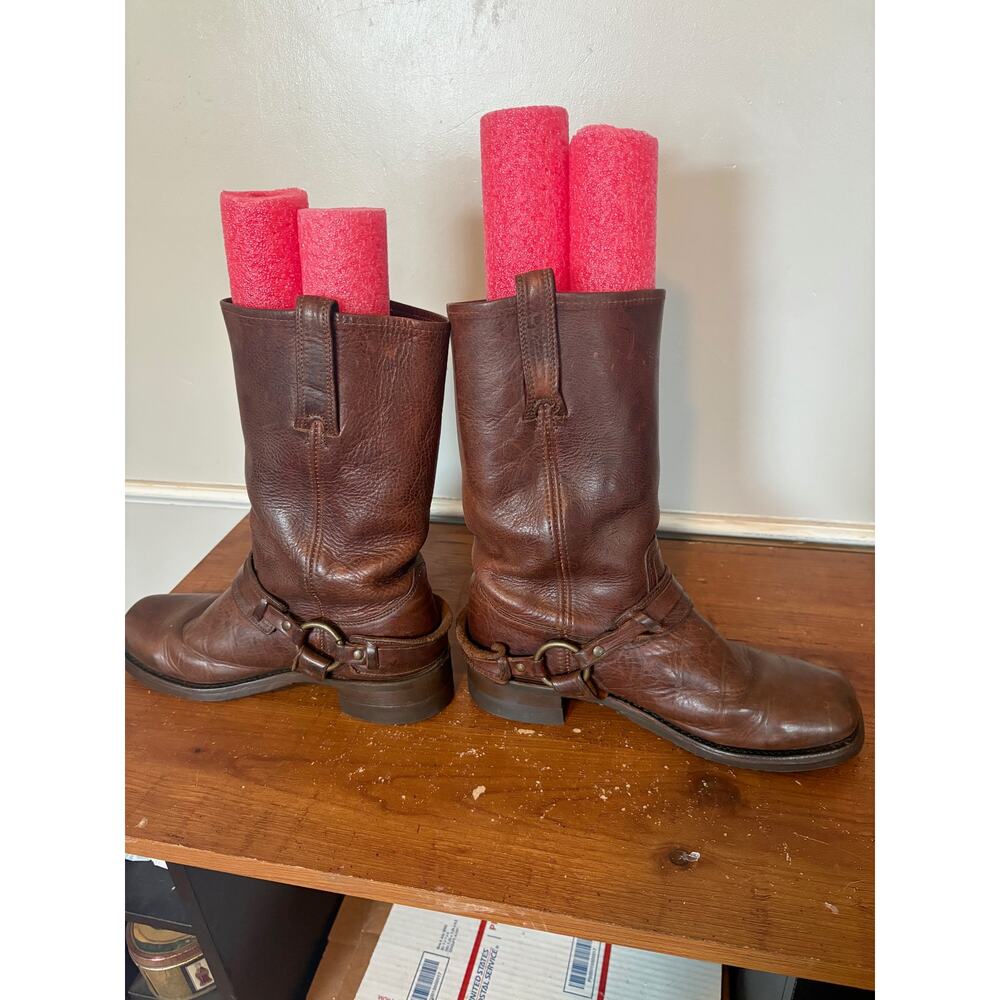 Frye Harness Boots Women’s 10B Brown Leather 12R CJ1052 Resoled & Reheeled - Picture 5 of 8